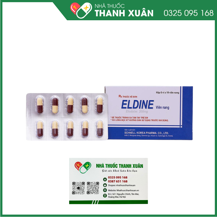 Thuốc Eldine 200mg điều trị giảm đau và chống viêm
